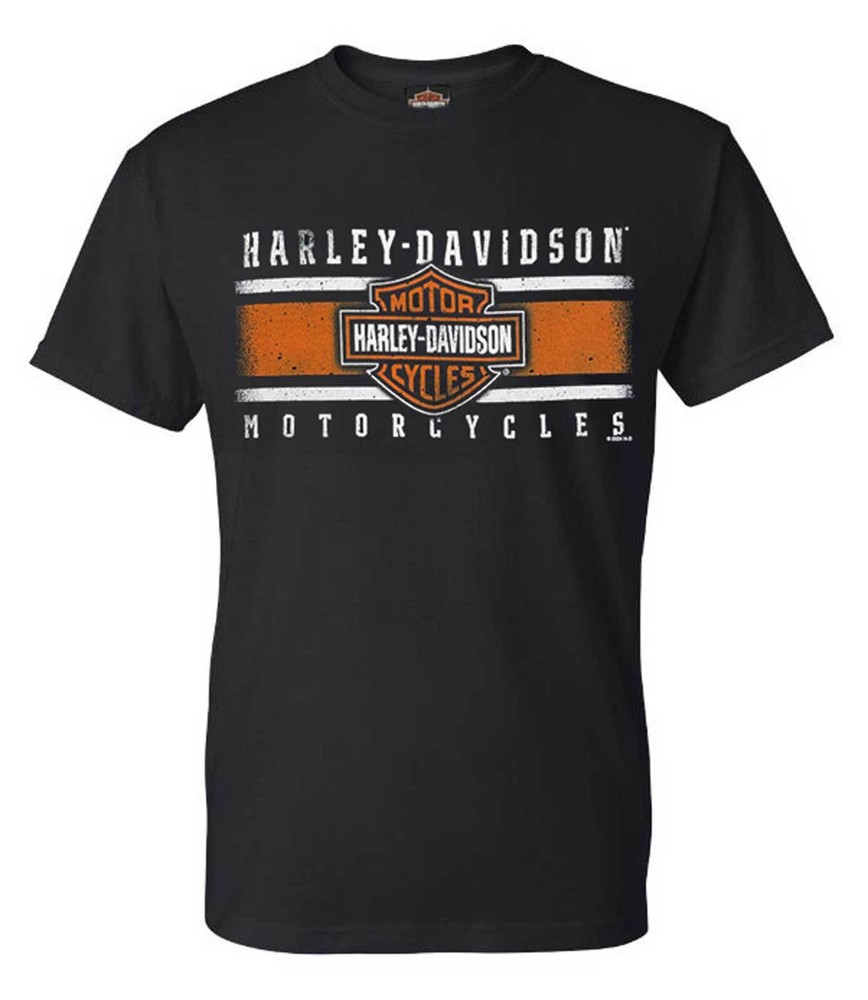 Harley-Davidson Men’s Iconic Bar & Shield Crew-Neck Short Sleeve Shirt – Black
