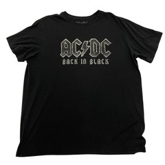 AC/DC Back In Black T Shirt Large Black Band Rock Music Tee Graphic