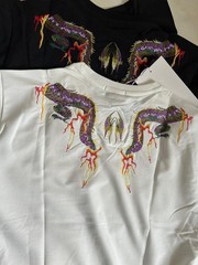 Men’s Dragon Embroidered T-Shirt Casual Short Sleeve Summer Ethnic Style Top