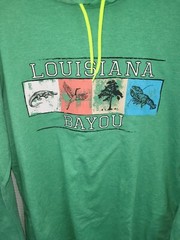Louisiana Bayou Green Hooded Long Sleeve Destination T-shirt Size Large NWOT