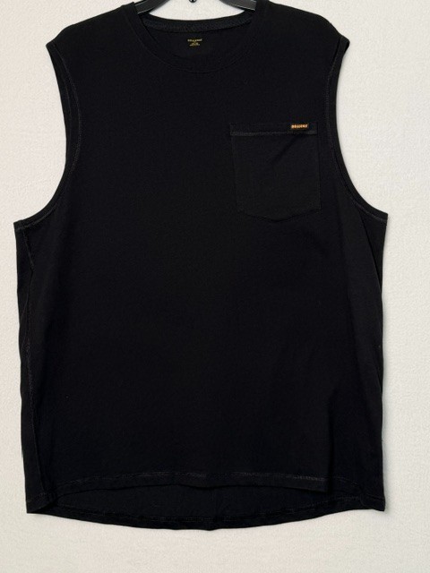 Brahma Sleeveless Crew Neck Pocket Tank Top Men’s Size XL Black Cotton Blend