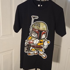 Shaka Active Men’s S Black Star Wars Boba Fett Graphic Crew T-Shirt Size S 64