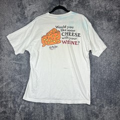 No Fear Shirt Mens XL White Cheese Back Graphic Oversized Cotton Crew Neck Tee