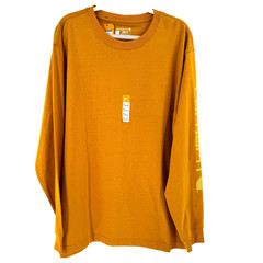 NEW Carhartt K231 Loose-Fit Heavyweight Logo Graphic T-Shirt Men’s Large Yellow