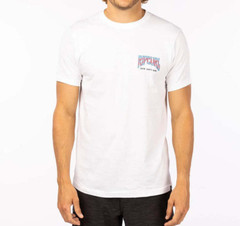 Rip Curl Men’s S/S T-Shirt AMERICANA SHRED – White – Large – NWT