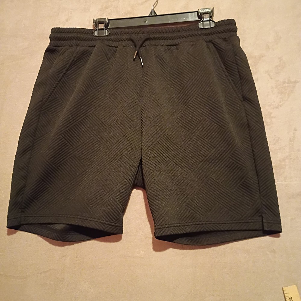 JMIERR Mens Sweat Shorts Casual Stretch Elastic Waist Waffle 2X-Large, A Black