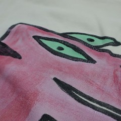 Vintage Bill Gian Hand Painted Wearable Art Shirt 1987 Oversized Dinosaur Crown