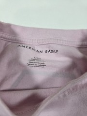 American Eagle Shirt Adult Large Pink Spellout Big Logo Graphic Tee Cotton Mens