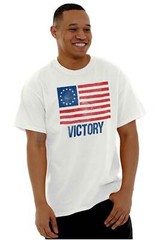 Victory Betsy Ross American Flag Patriotic Womens or Mens Crewneck T Shirt Tee