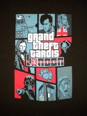 DOCTOR WHO GRAND THEFT TARDIS LONDON T-SHIRT GTA Video Game Art RIPT Apparel NEW