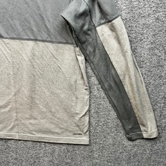 Adidas Shirt Mens Large Gray Climalite Two Tone Long Sleeve Athletic Tee L