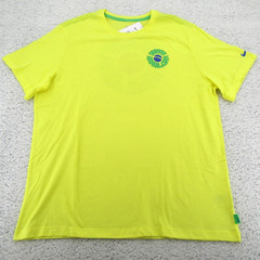 Nike Brazil Voice Graphic T-Shirt Men’s Size Large Dynamic Yellow NEW DH7662-740
