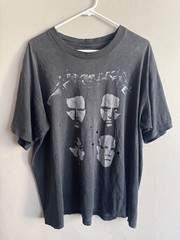 Vintage 1991 Metallica Black Album Metal Tour Dates Graphic T-Shirt, Distressed