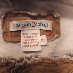 CARBON2COBALT Raw Edge Henley Distressed Grey Buttoned Long Sleeve Men’s size XL