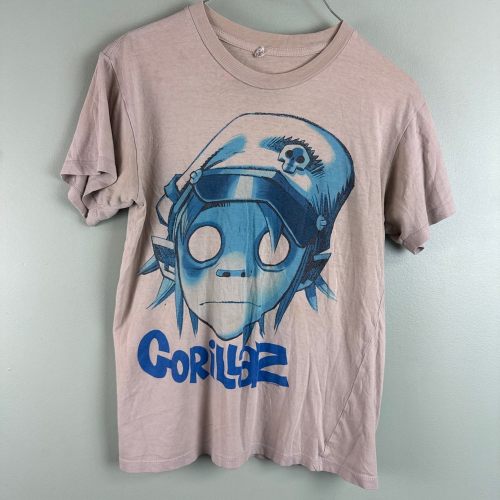 Gorillaz 2011 T Shirt Rare Blue/Gray Band Grunge Skate Men XS Distressed Y2K Vtg