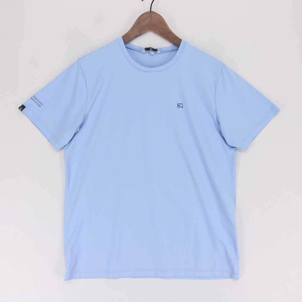 For Horses T Shirt Mens M Sky Blue Equestrian Italy Technical Limited Edition