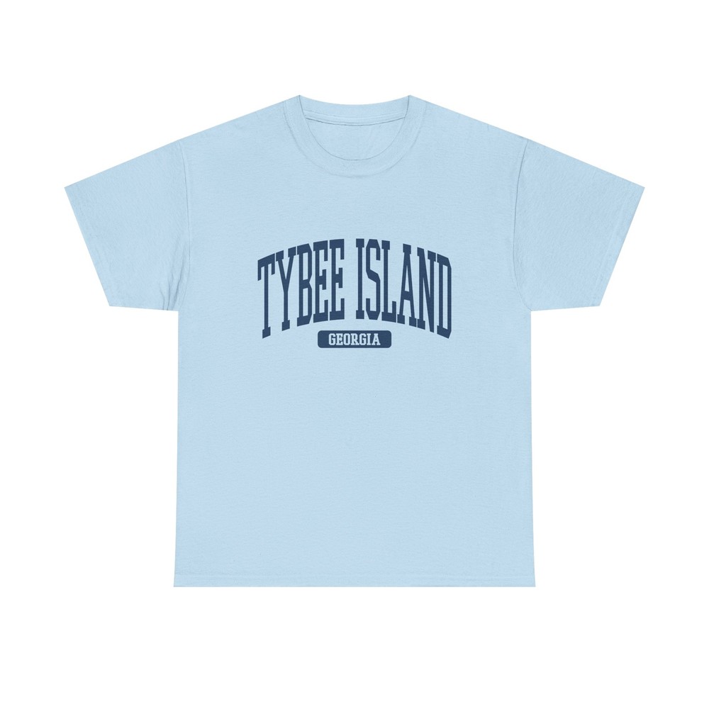 Tybee Island Georgia Souvenir Simple Summer Aesthetic T-Shirt Light Blue