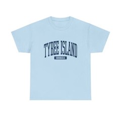 Tybee Island Georgia Souvenir Simple Summer Aesthetic T-Shirt Light Blue