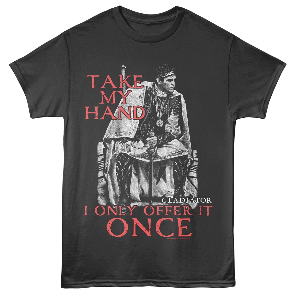 GLADIATOR Movie T-Shirt MAXIMUS TAKE MY HAND Official Smoke Cotton Merch