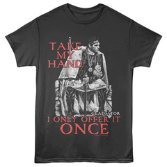 GLADIATOR Movie T-Shirt MAXIMUS TAKE MY HAND Official Smoke Cotton Merch