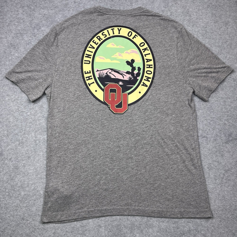 University of Oklahoma Fanatics T-Shirt Mens Large Graphic Gray NCAA Tee