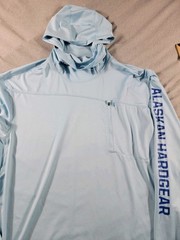 Alaskan Hardgear Hooded Cowl Neck L/S Shirt Mens XL Blue Performance Stretch
