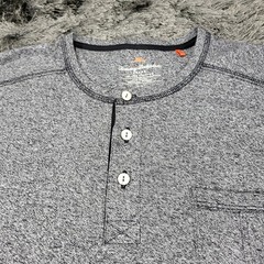 Tommy Bahama Henley Shirt Mens Medium Gray Short Sleeve Chest Pocket Heather