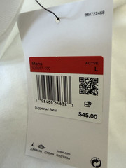 *BRAND NEW*Men Jordan 5 GRAPE 85 Crew Neck T-shirt White Sz Lrg IQ6557-100