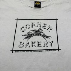 Vintage 90s Corner Bakery Chicago Illinois Promo Graphic T-Shirt USA – Large