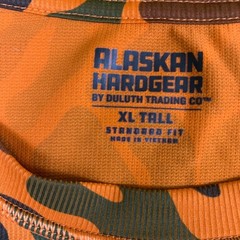Alaskan Hardgear Duluth Trading Co Mens XL Tall Orange Camo Long Sleeve Shirt