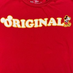 DISNEY T-Shirt Mens XXL Red Mickey Mouse Original Graphic Tee Retro Casual