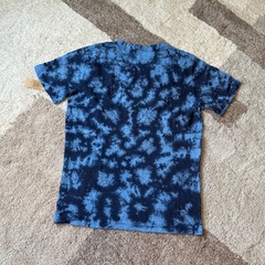 Paperbacks Mens Blue Tie Dye T-Shirt Hand Dyed California Cotton Crew Neck S New