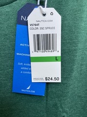 NEW Nautica Mens Green T-Shirt Large Crew Neck Short Sleeve NWT $24.50