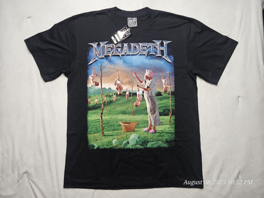 Megadeath Youthanasia Rock Band XL Shirt Black Front And Back Huge Print NWT