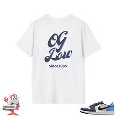Matching Shirt For Air Jordan Retro 1 Low OG Obsidian White Navy Carolina Blue