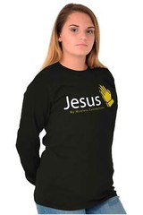 Christian Prays Jesus My Wireless Connection Long Sleeve Tshirt for Men or Women