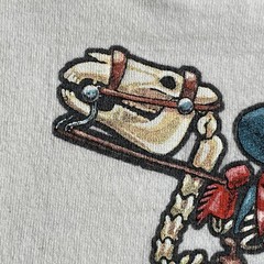 Cotton Deluxe Mens XL Made In USA Skeleton Cowboy On Horse Long Sleeve T-Shirt