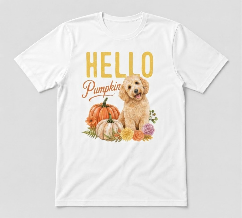 Golden Hello Pumpkin Cute Autumn Pumpkin Season Fall White T-shirt