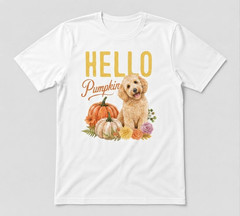 Golden Hello Pumpkin Cute Autumn Pumpkin Season Fall White T-shirt