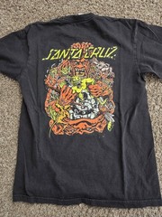 Santa Cruz Skateboards 2 Sided Graphic T Shirt Monster Art Black Adult Small