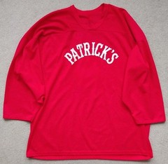 Mens XXL Vtg Red Hockey Jersey “Patrick’s” Canada Made Pit 29″ Length 35″ Stains