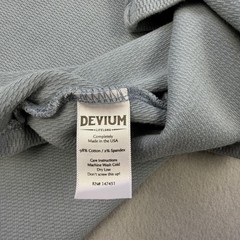 Devium Henley Shirt Mens XL Blue Thermal Waffle Knit Long Sleeve Tee Made USA