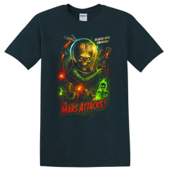 Mars Attacks T Shirt Alien Invasion Retro Sci Fi Horror Tee Graphic