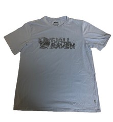 Fjallraven Men’s Sz Large Blue Lush Logo Graphic T-shirt Tee Scandi Gorpcore