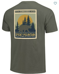Comfort Colors Mens Smoky Mountain National Park T-Shirt S Green Walk-in Graphic
