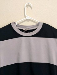 Marni T-Shirt Mens Gray Black Wide Stripe SS Cotton Crew Neck – XL Read!