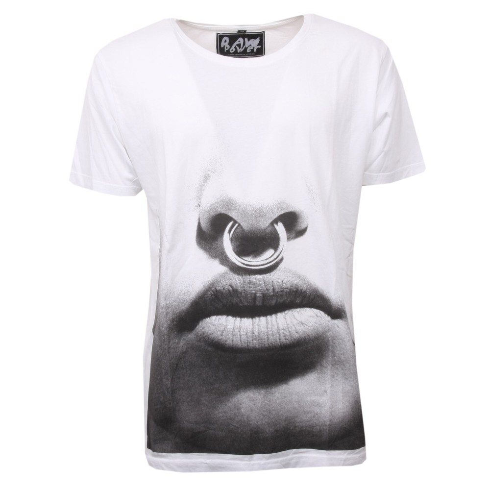 C0762 maglia uomo RAW POWER bianco/nero t-shirt men