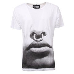 C0762 maglia uomo RAW POWER bianco/nero t-shirt men