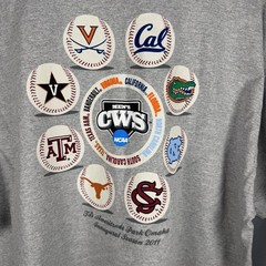 2011 College World Series T Shirt 2XL XXL Mens UVA UNC Texas Vanderbilt Florida
