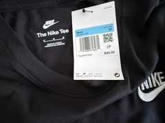 Nike Mens Sportswear Cotton Embroidered T-Shirt Black Sz M Short Sleeves New